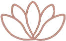 Hand-drawn lotus flower line illustration in mauve representing therapeutic care.